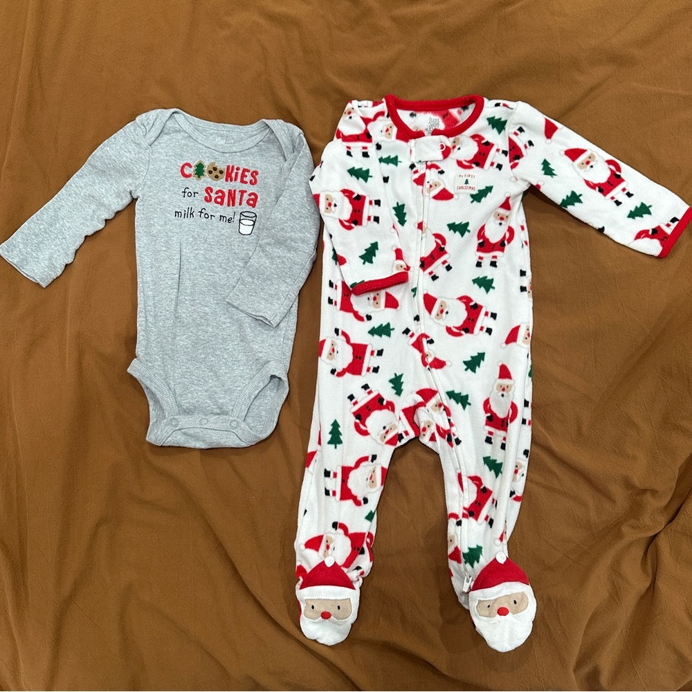Just One You by Carter’s set of two Infant Christmas Onesies
